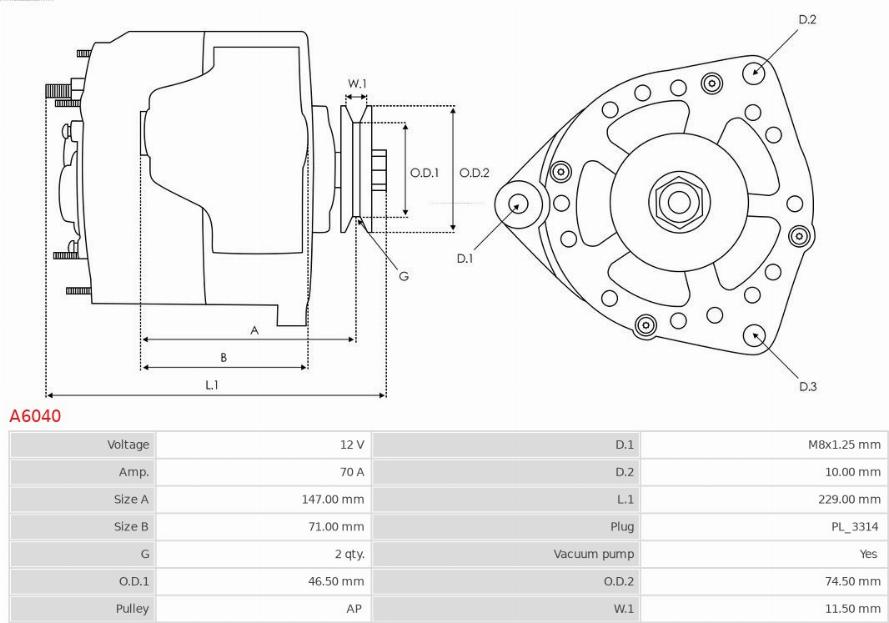 AS-PL A6040 - Alternator onlydrive.pro