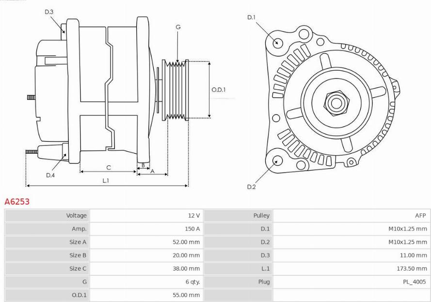 AS-PL A6253 - Alternator onlydrive.pro