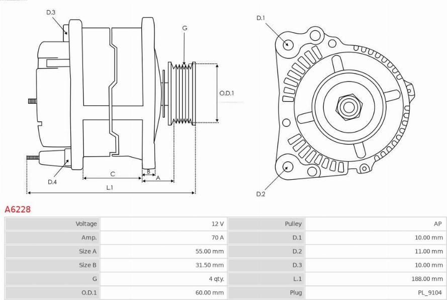 AS-PL A6228 - Alternator onlydrive.pro