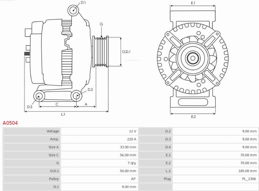 AS-PL A0504 - Alternator onlydrive.pro