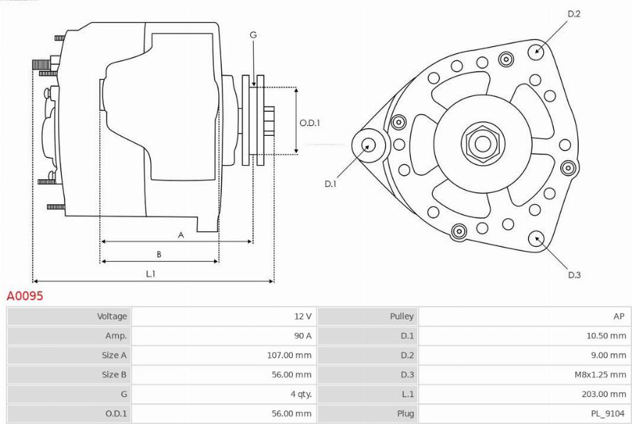 AS-PL A0095 - Alternator onlydrive.pro