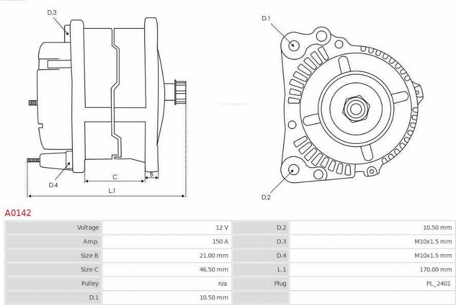 AS-PL A0142 - Alternator onlydrive.pro