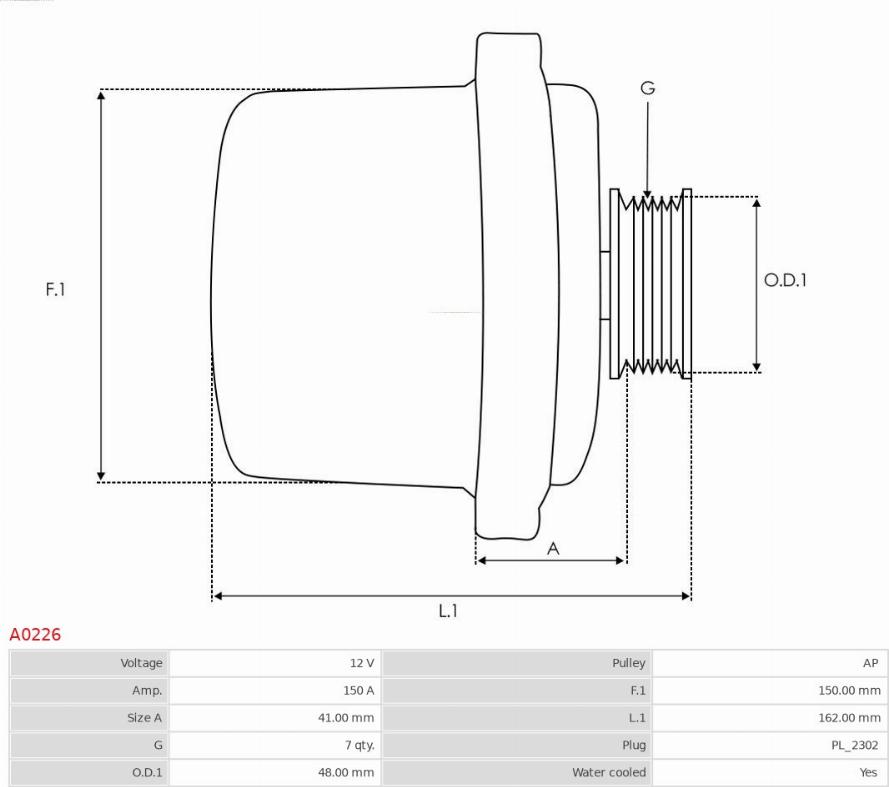 AS-PL A0226 - Alternator onlydrive.pro