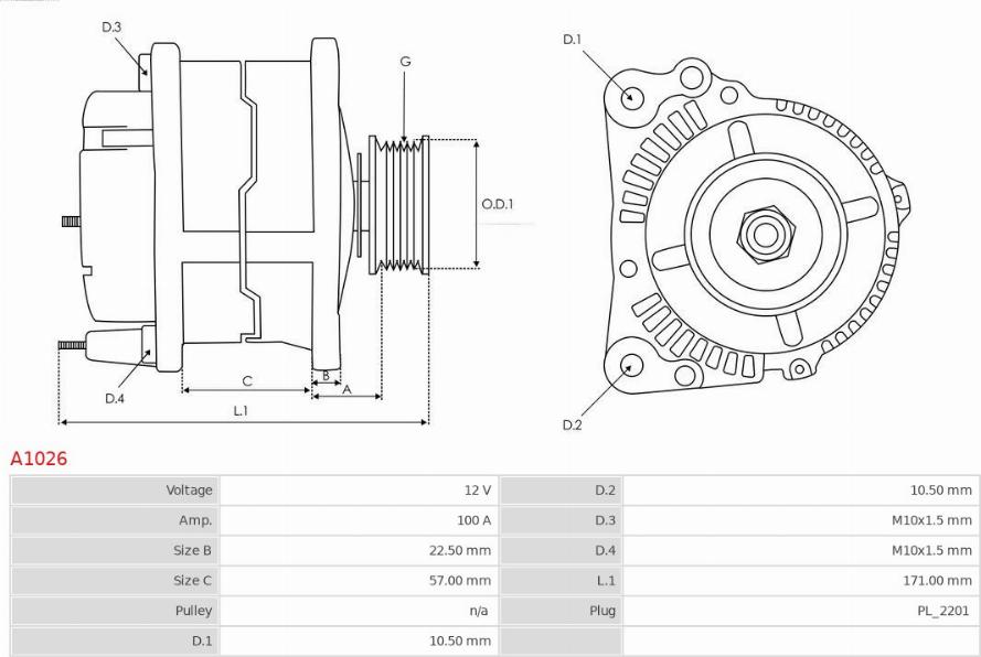 AS-PL A1026 - Alternator onlydrive.pro