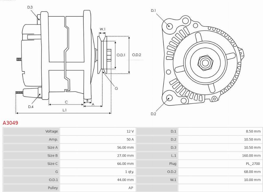 AS-PL A3049 - Alternator onlydrive.pro