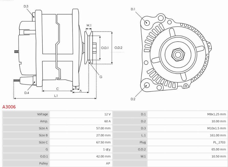 AS-PL A3006 - Alternator onlydrive.pro