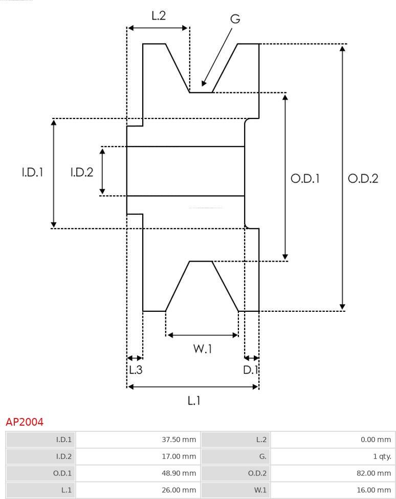 AS-PL AP2004 - Pulley, alternator, freewheel clutch onlydrive.pro