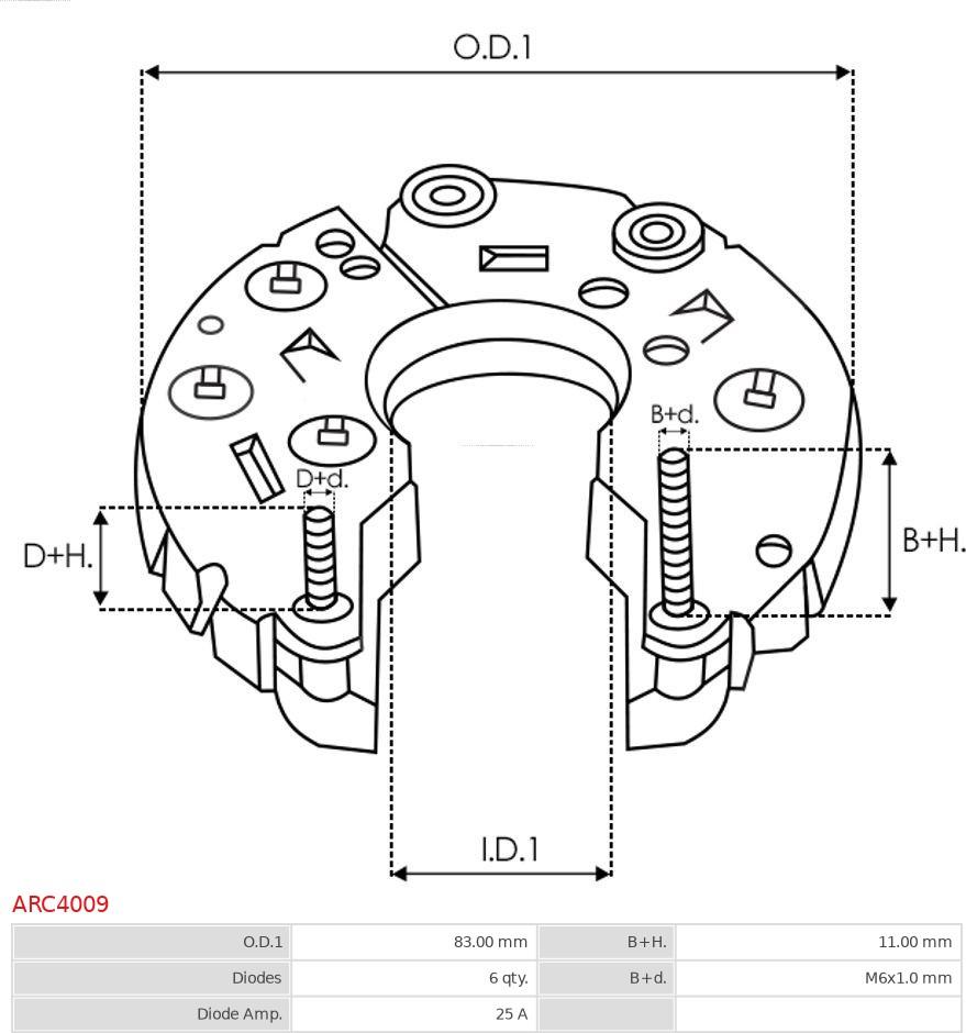 AS-PL ARC4009 - Rectifier, alternator onlydrive.pro