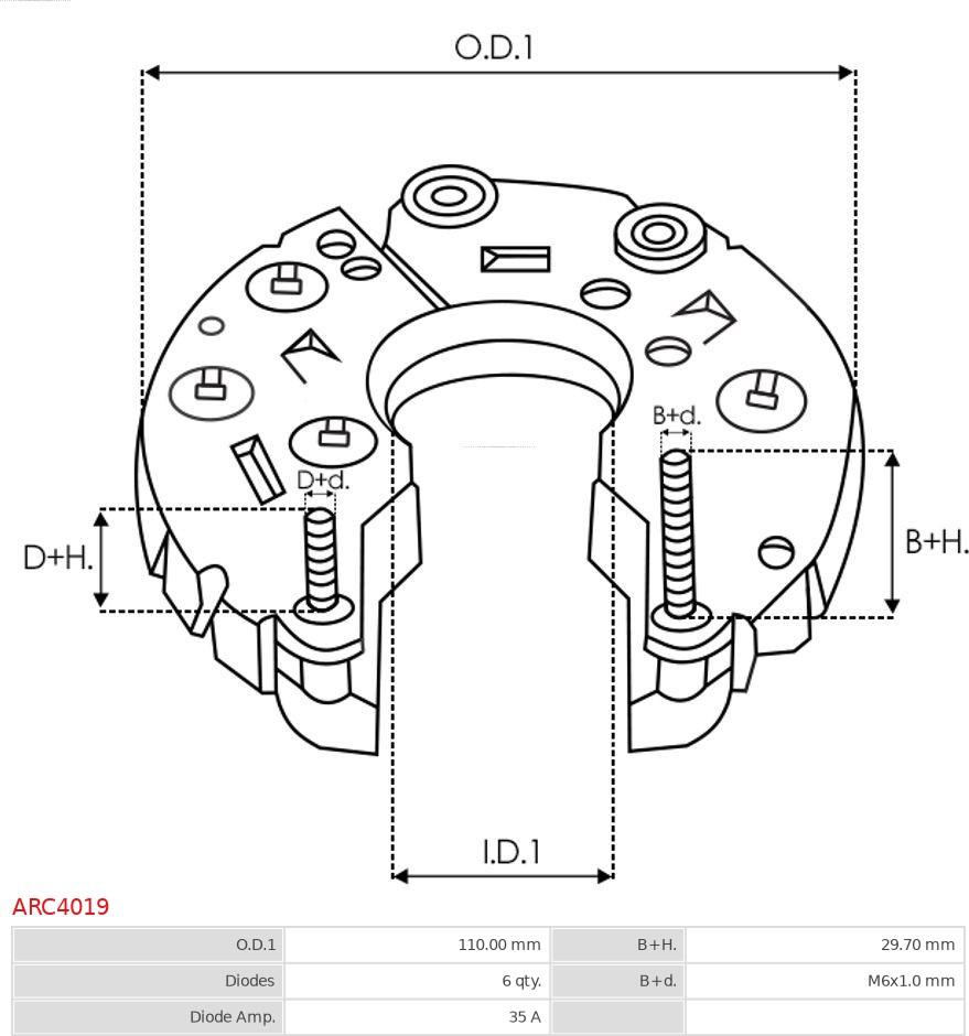 AS-PL ARC4019 - Rectifier, alternator onlydrive.pro