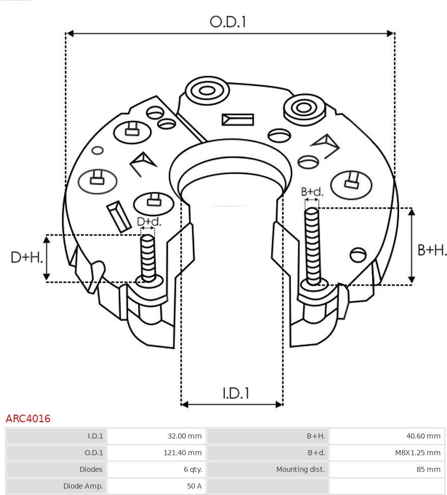 AS-PL ARC4016 - Rectifier, alternator onlydrive.pro
