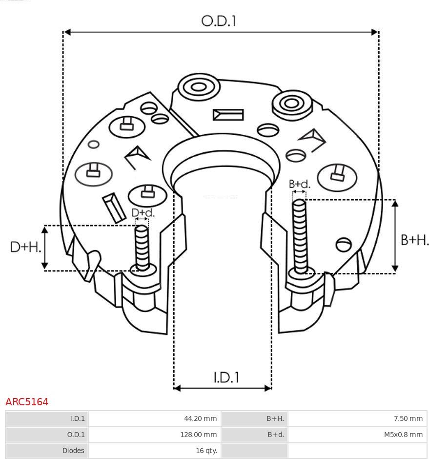 AS-PL ARC5164 - Rectifier, alternator onlydrive.pro