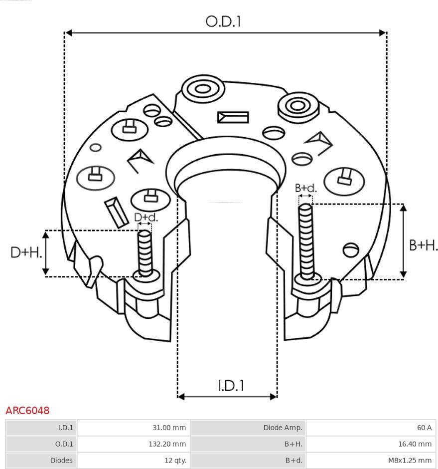 AS-PL ARC6048 - Rectifier, alternator onlydrive.pro