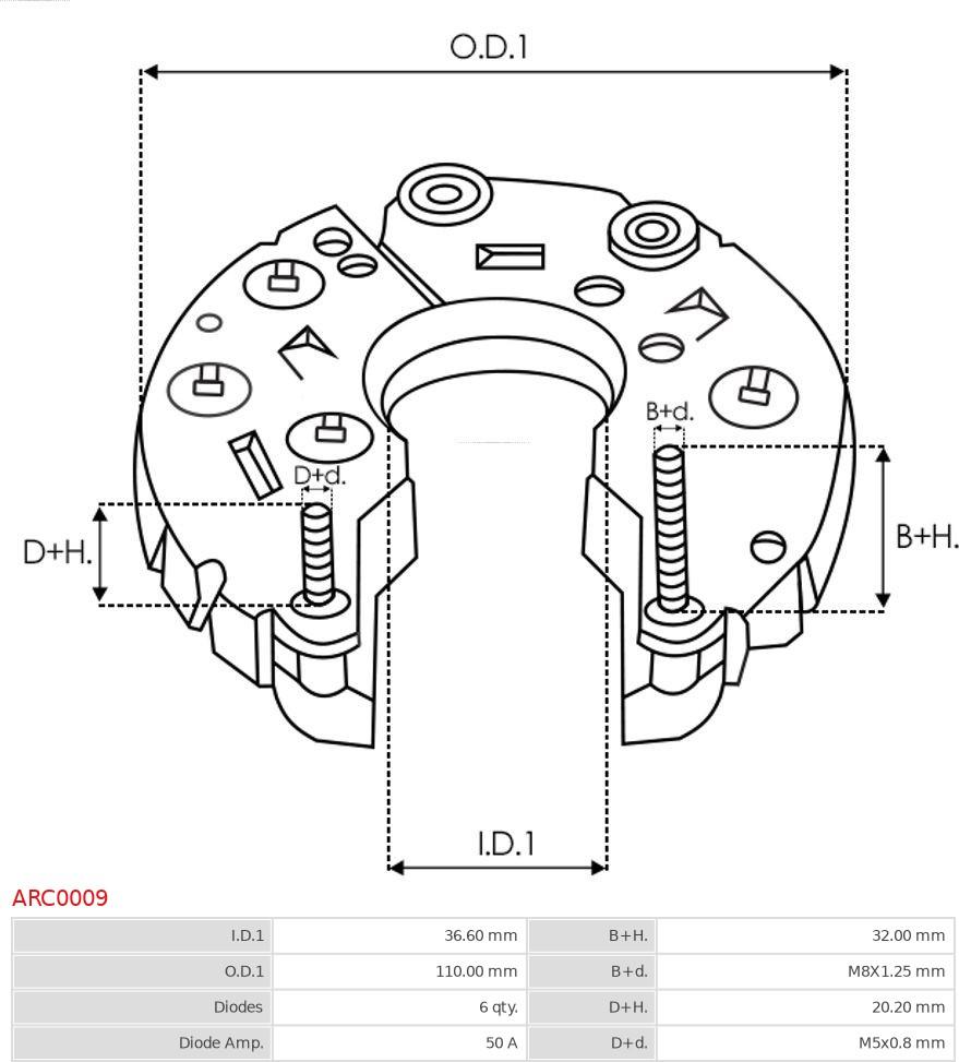 AS-PL ARC0009 - Rectifier, alternator onlydrive.pro