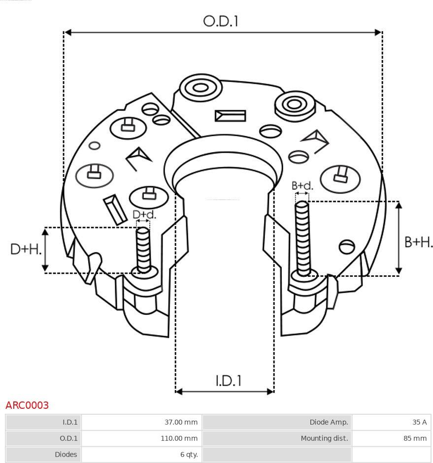 AS-PL ARC0003 - Rectifier, alternator onlydrive.pro