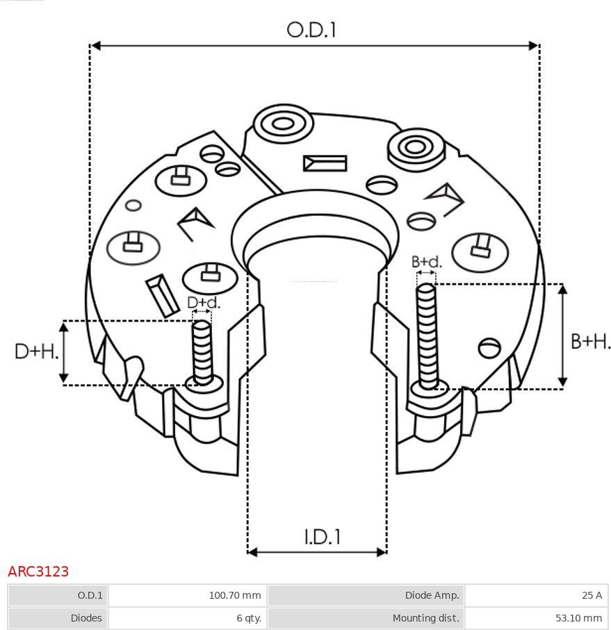 AS-PL ARC3123 - Rectifier, alternator onlydrive.pro