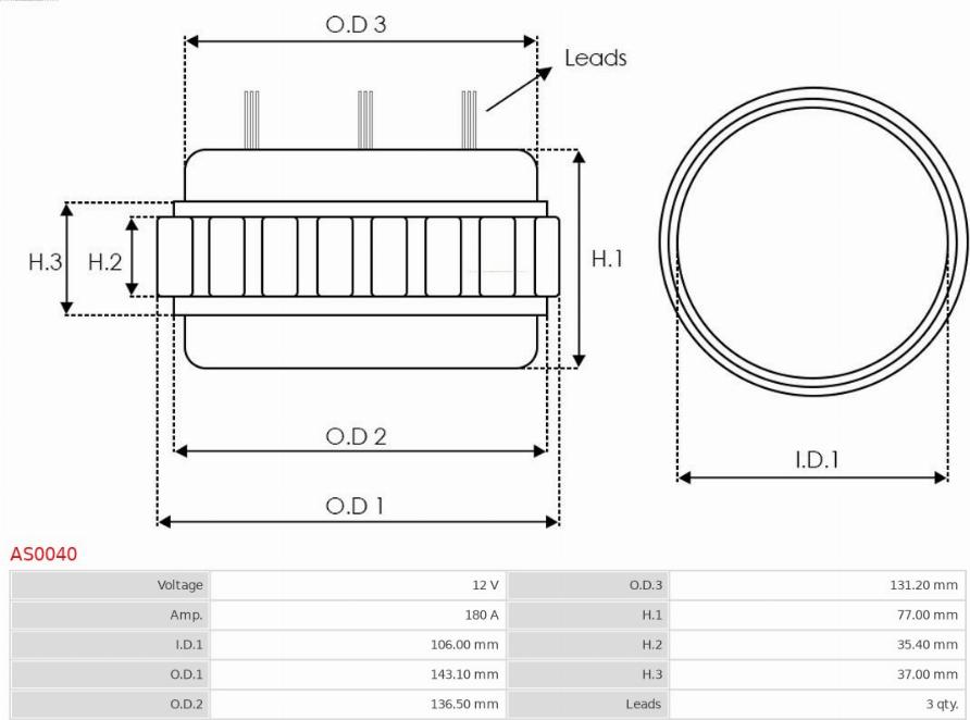 AS-PL AS0040 - Stator, alternator onlydrive.pro