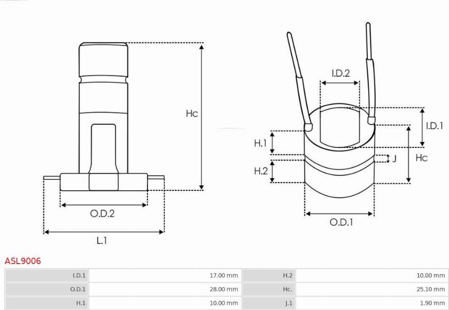 AS-PL ASL9006 - Slip Ring, alternator onlydrive.pro