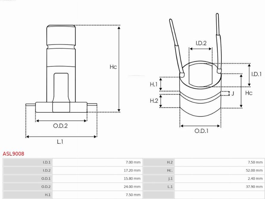 AS-PL ASL9008 - Slip Ring, alternator onlydrive.pro