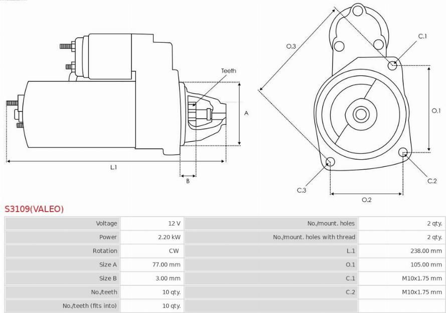 AS-PL S3109(VALEO) - Starter onlydrive.pro