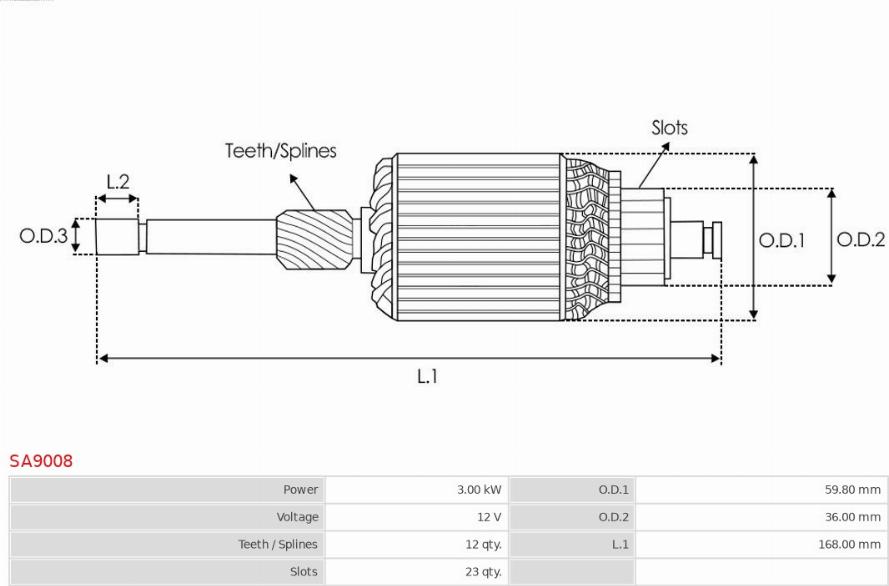 AS-PL SA9008 - Armature, starter onlydrive.pro