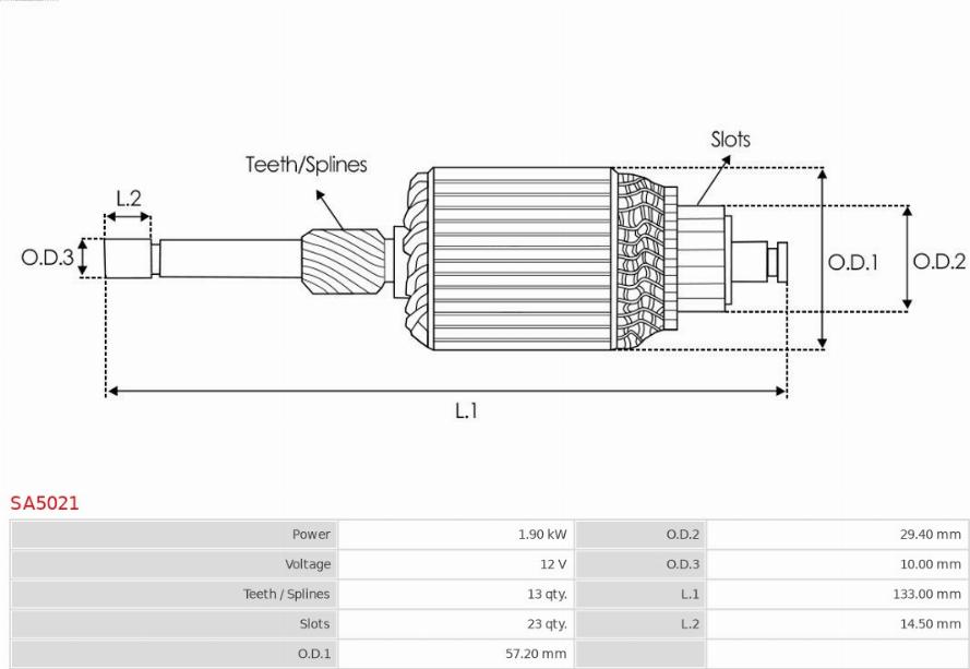 AS-PL SA5021 - Armature, starter onlydrive.pro