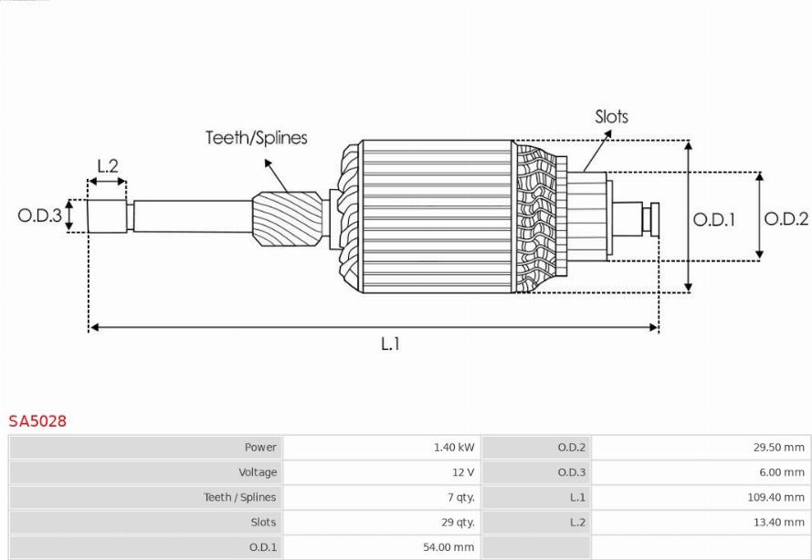 AS-PL SA5028 - Armature, starter onlydrive.pro