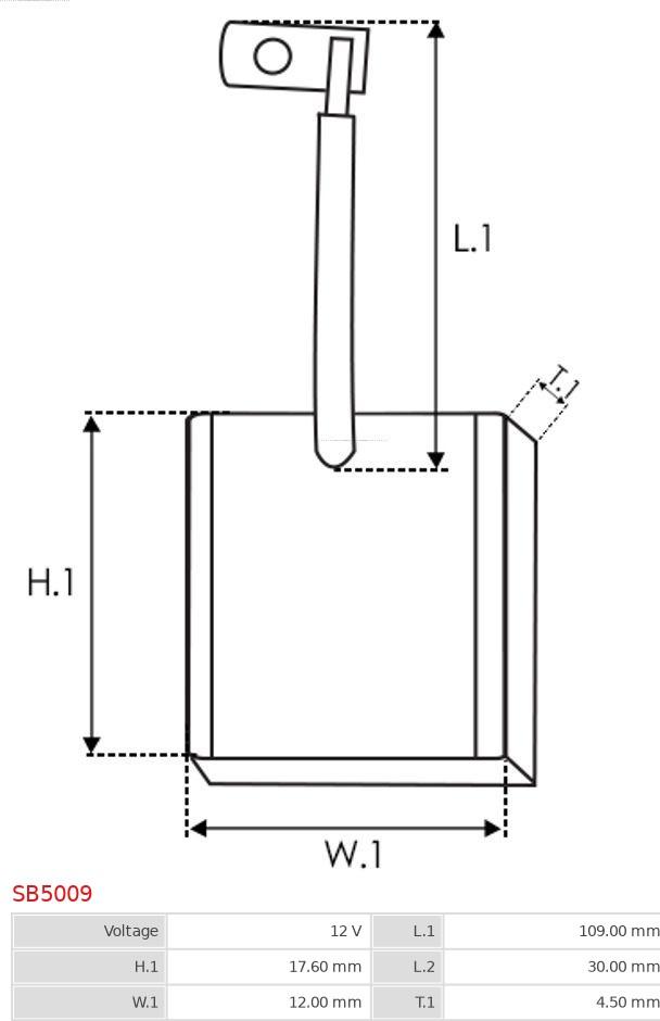 AS-PL SB5009 - Süsinikuhari, starter onlydrive.pro