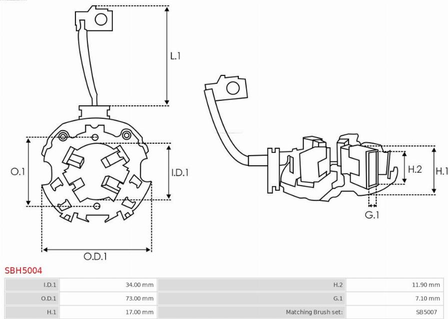 AS-PL SBH5004 - Kinnitus, süsinikuharjad onlydrive.pro