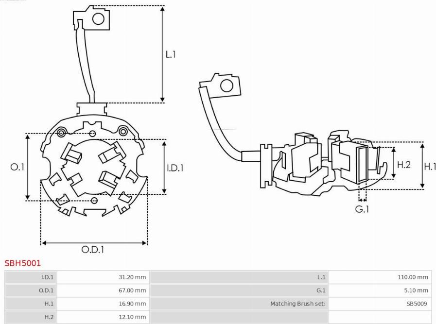 AS-PL SBH5001 - Kinnitus, süsinikuharjad onlydrive.pro