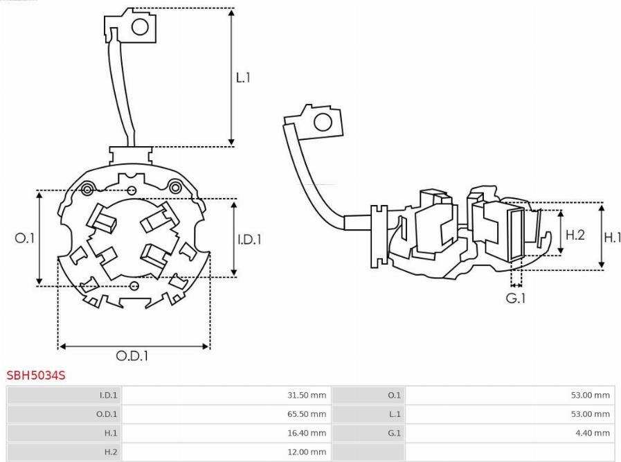 AS-PL SBH5034S - Кронштейн, угольная щетка onlydrive.pro