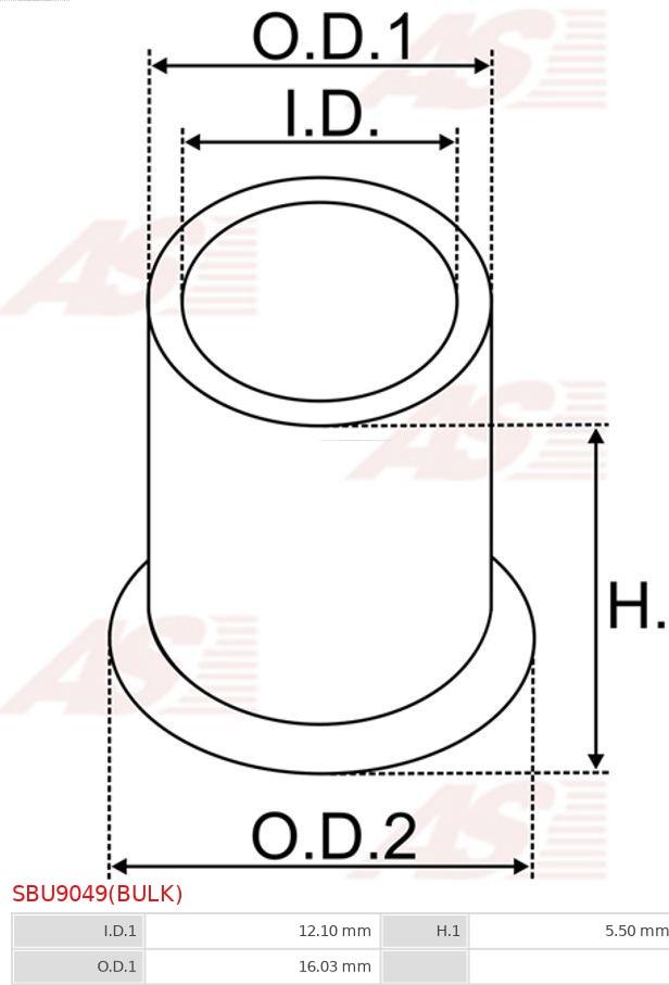 AS-PL SBU9049(BULK) - Bush, starter shaft onlydrive.pro