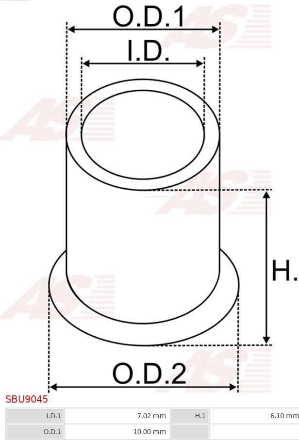 AS-PL SBU9045 - Bush, starter shaft onlydrive.pro