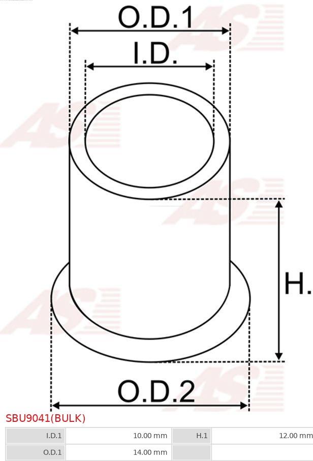 AS-PL SBU9041(BULK) - Bush, starter shaft onlydrive.pro