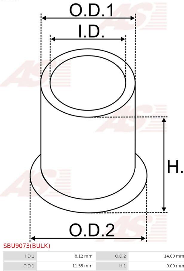 AS-PL SBU9073(BULK) - Bush, starter shaft onlydrive.pro