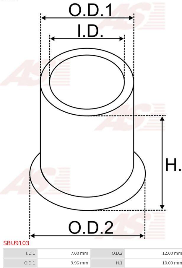 AS-PL SBU9103 - Bush, starter shaft onlydrive.pro