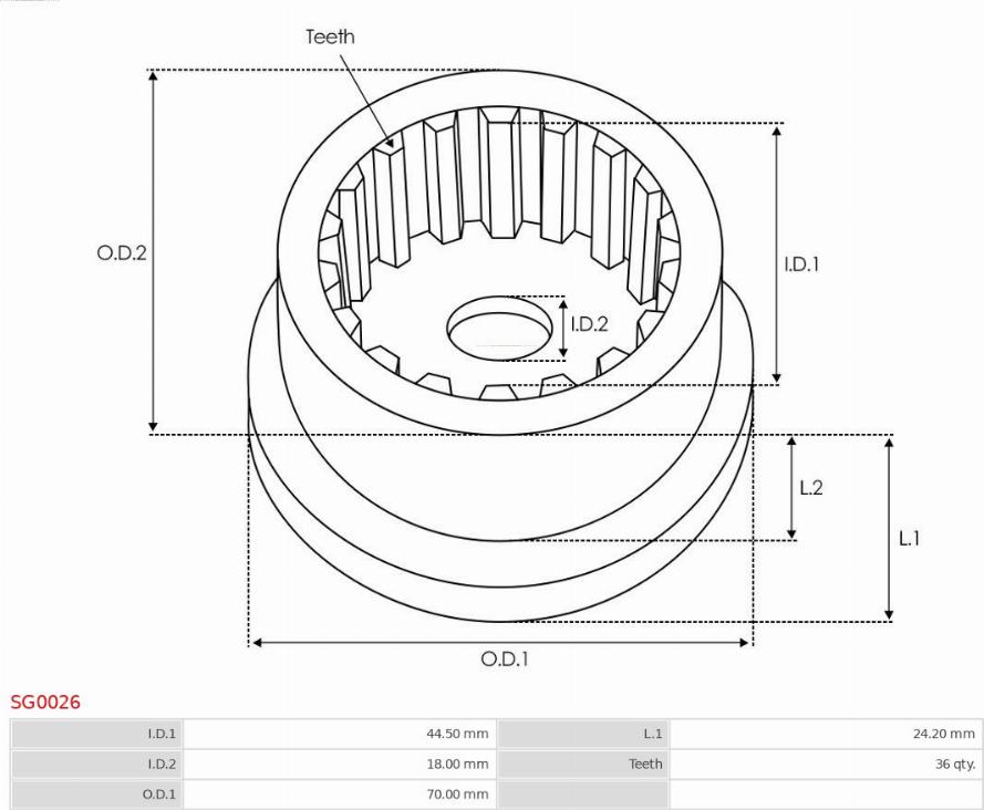 AS-PL SG0026 - Repair Kit, starter onlydrive.pro