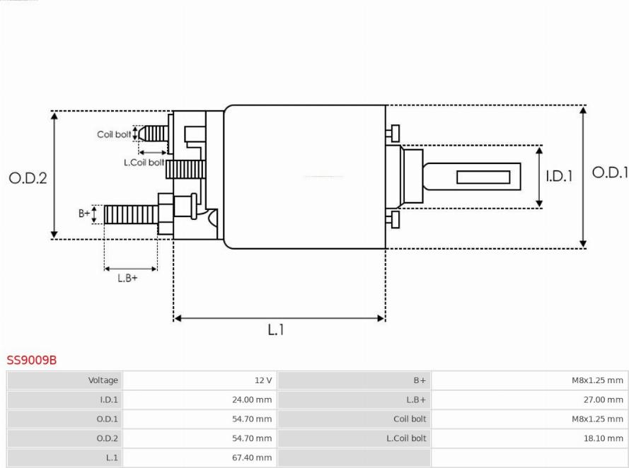 AS-PL SS9009B - Solenoid Switch, starter onlydrive.pro