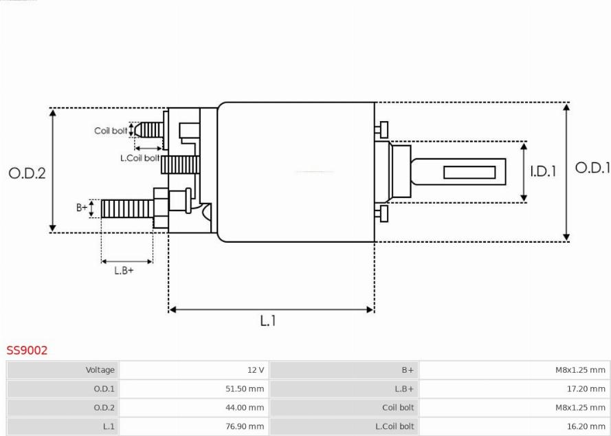 AS-PL SS9002 - Solenoidinis jungiklis, starteris onlydrive.pro