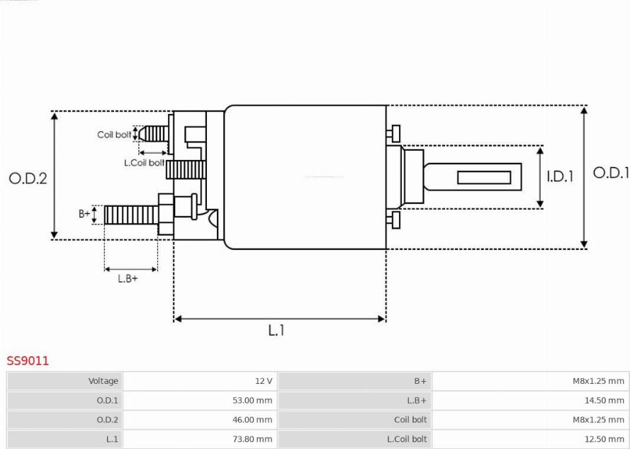 AS-PL SS9011 - Solenoid Switch, starter onlydrive.pro