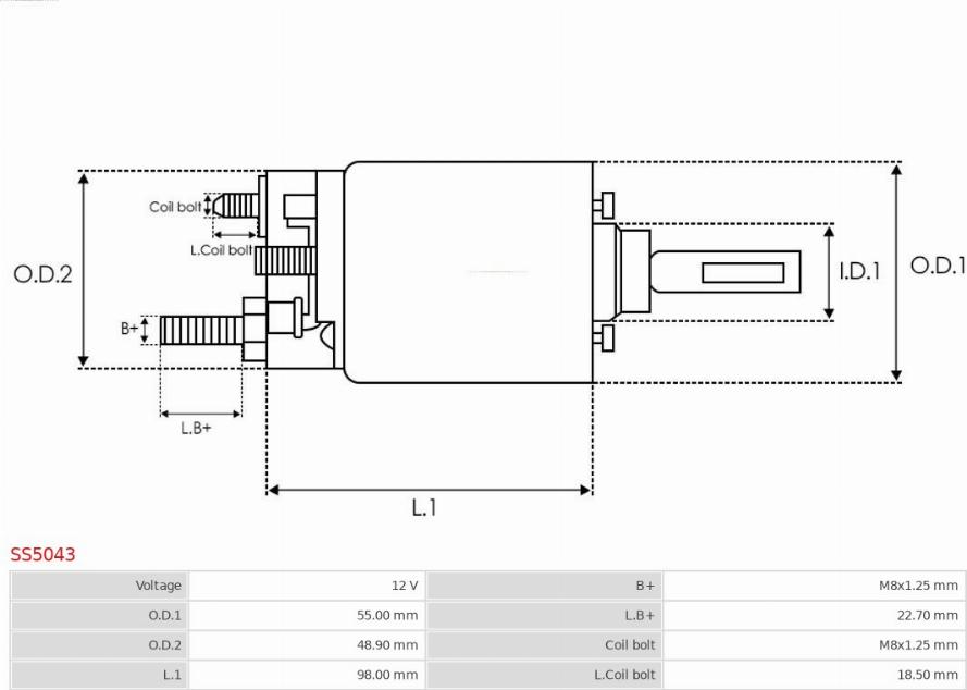 AS-PL SS5043 - Solenoid Switch, starter onlydrive.pro