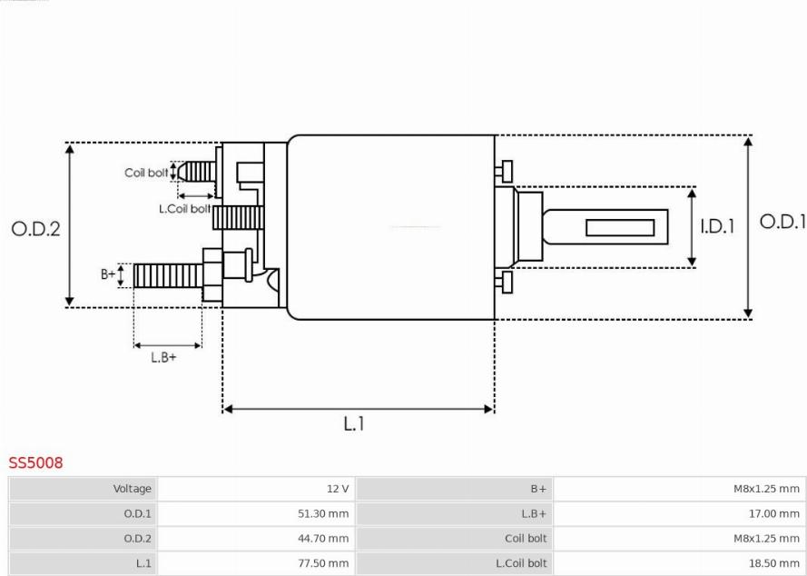 AS-PL SS5008 - Solenoid Switch, starter onlydrive.pro