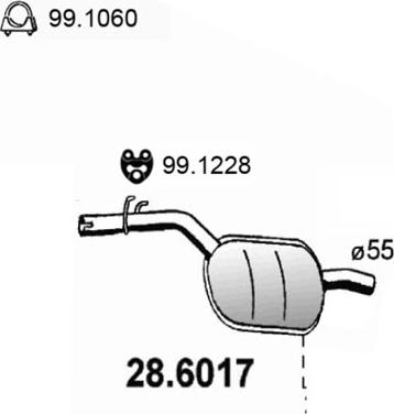 ASSO 28.6017 - Vidējais izpl. gāzu trokšņa slāpētājs onlydrive.pro