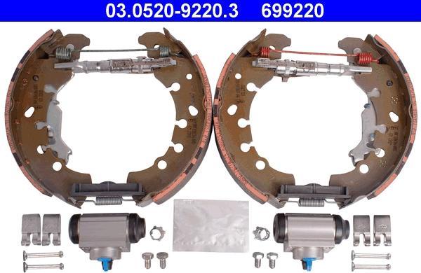 ATE 03.0520-9220.3 - Brake Shoe Set onlydrive.pro