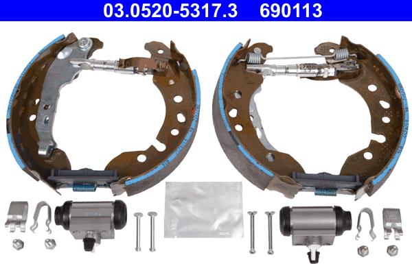 ATE 03.0520-5317.3 - Brake Shoe Set onlydrive.pro