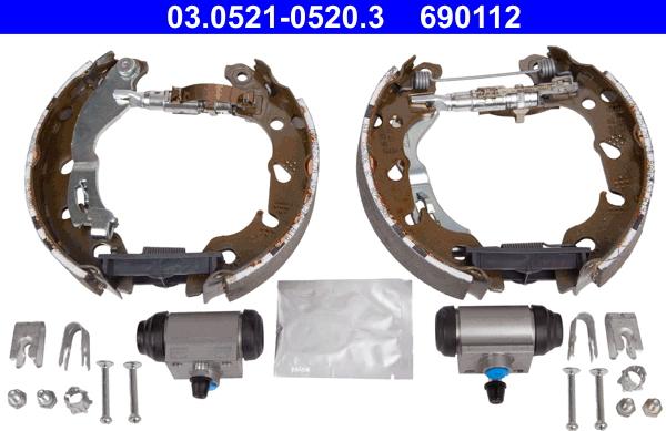 ATE 03.0521-0520.3 - Bremžu loku komplekts onlydrive.pro