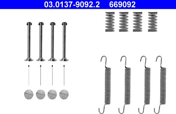 ATE 03.0137-9092.2 - Accessory Kit, parking brake shoes onlydrive.pro