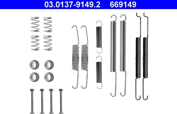 ATE 03.0137-9149.2 - Tarvikesarja, jarrukengät onlydrive.pro