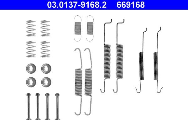 ATE 03.0137-9168.2 - Lisakomplekt, Piduriklotsid onlydrive.pro