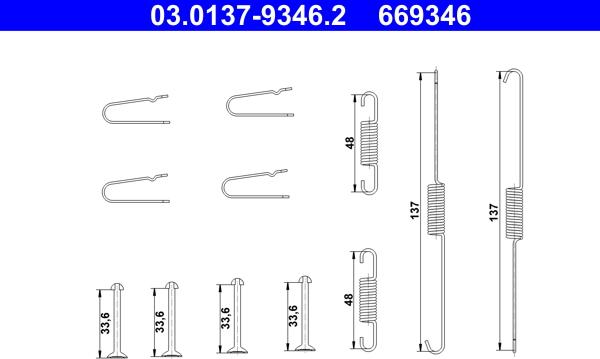 ATE 03.0137-9346.2 - Accessory Kit, brake shoes onlydrive.pro