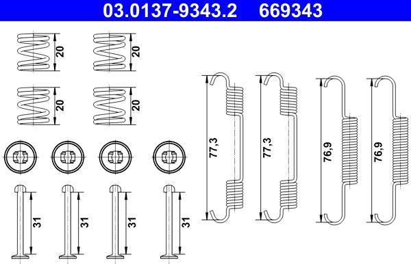 ATE 03.0137-9343.2 - Accessory Kit, parking brake shoes onlydrive.pro